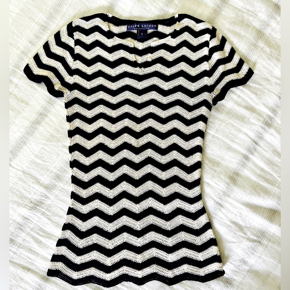 Ralph Lauren Purple Label Collection Silk Knit top. Size Small